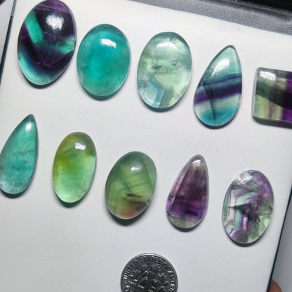Natural Fluorite Gemstone Cabochons for Jewelry Making | Premium Loose Fluorite Stones