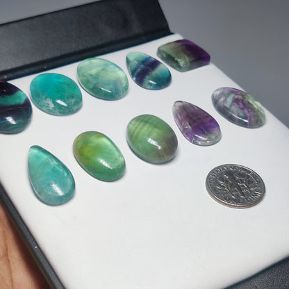 Natural Fluorite Gemstone Cabochons for Jewelry Making | Premium Loose Fluorite Stones