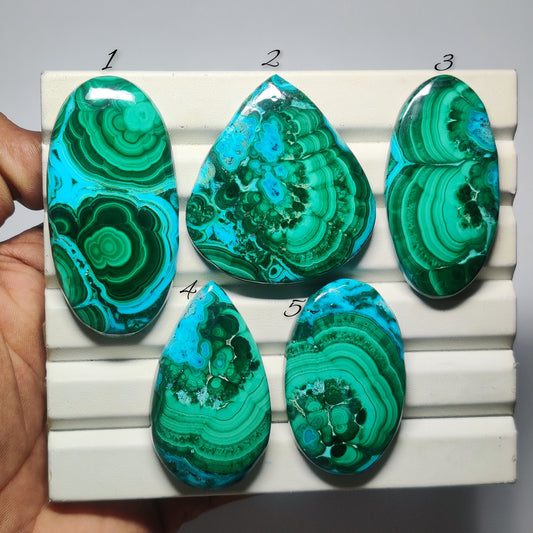 Malachite Chrysocolla Cabochon | Rare Blue & Green Designer Gemstone for Artisan Jewelry