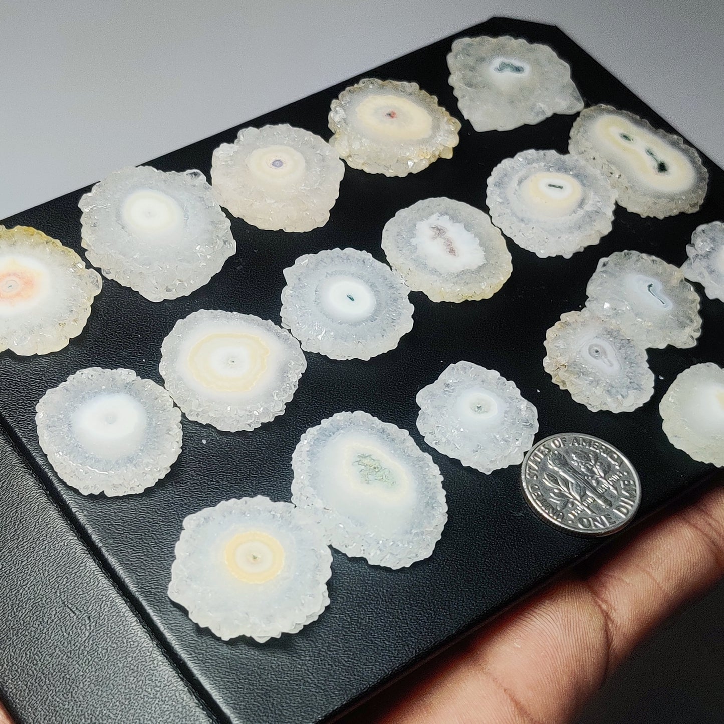 Rare Solar Quartz Cabochon | Concentric Crystal Pattern Gemstone for Designer Jewelry