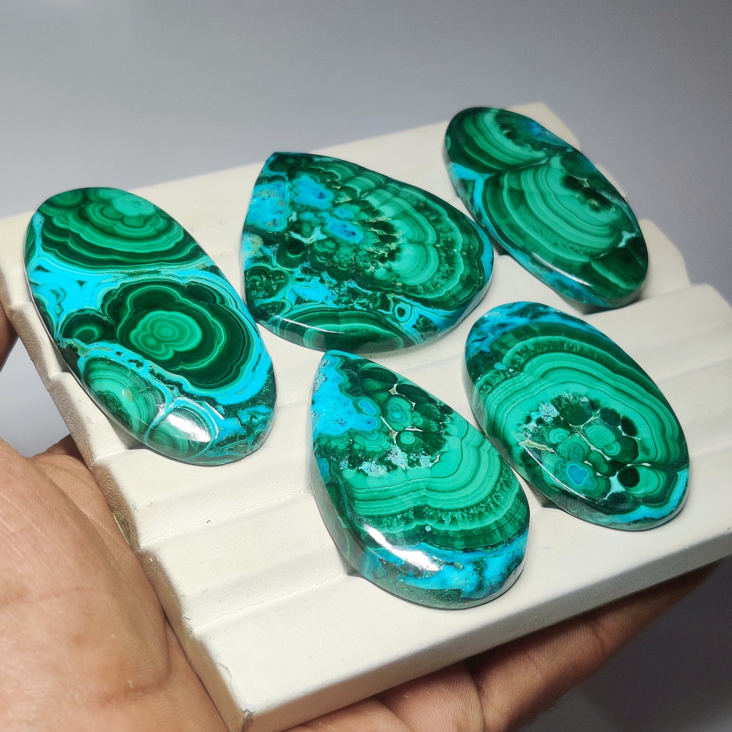 Malachite Chrysocolla Cabochon | Rare Blue & Green Designer Gemstone for Artisan Jewelry