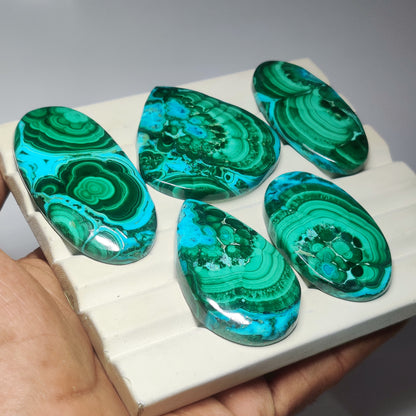 Malachite Chrysocolla Cabochon | Rare Blue & Green Designer Gemstone for Artisan Jewelry