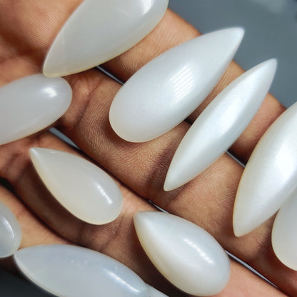 Natural White Moonstone Gemstone | Ethereal Glow for Fine Jewelry Making