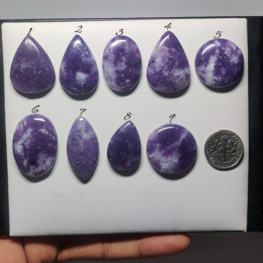 Premium Lepidolite Cabochon | Lavender Purple Gemstone for Artisan & Designer Jewelry