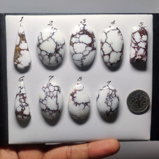 Natural Wild Horse Jasper Gemstone | White & Brown Cabochon for Jewelry Making