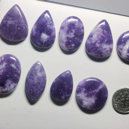 Premium Lepidolite Cabochon | Lavender Purple Gemstone for Artisan & Designer Jewelry