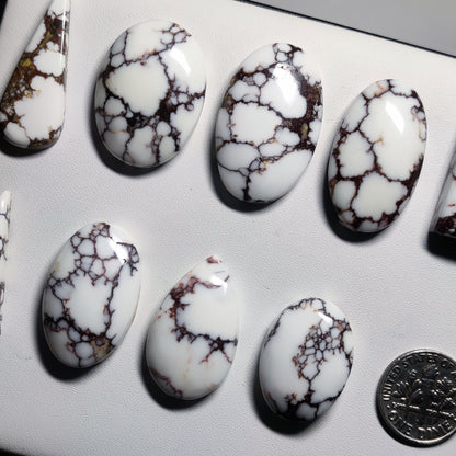 Natural Wild Horse Jasper Gemstone | White & Brown Cabochon for Jewelry Making