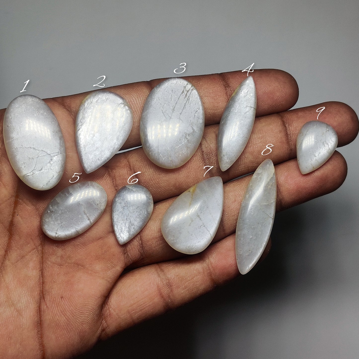 Grey Moonstone Cabochon | Genuine Flash Moonstone for Artisan & Designer Jewelry