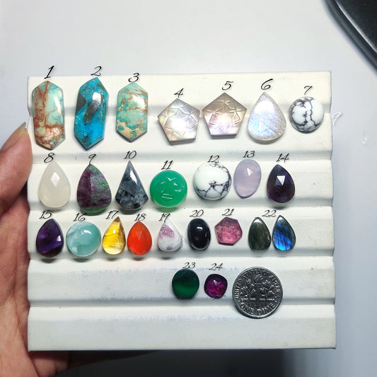 Mixed Gemstone Cabochons | Unique Natural Gemstone Collection for Artisan Jewelry