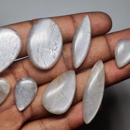 Grey Moonstone Cabochon | Genuine Flash Moonstone for Artisan & Designer Jewelry