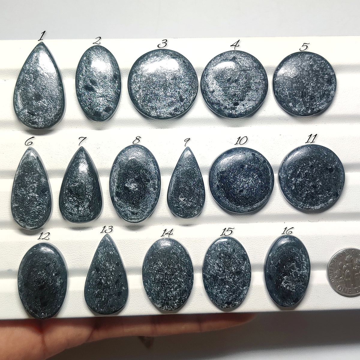 Natural Silver Mica Gemstone | Shimmering Metallic Mineral Cabochon for Jewelry Making