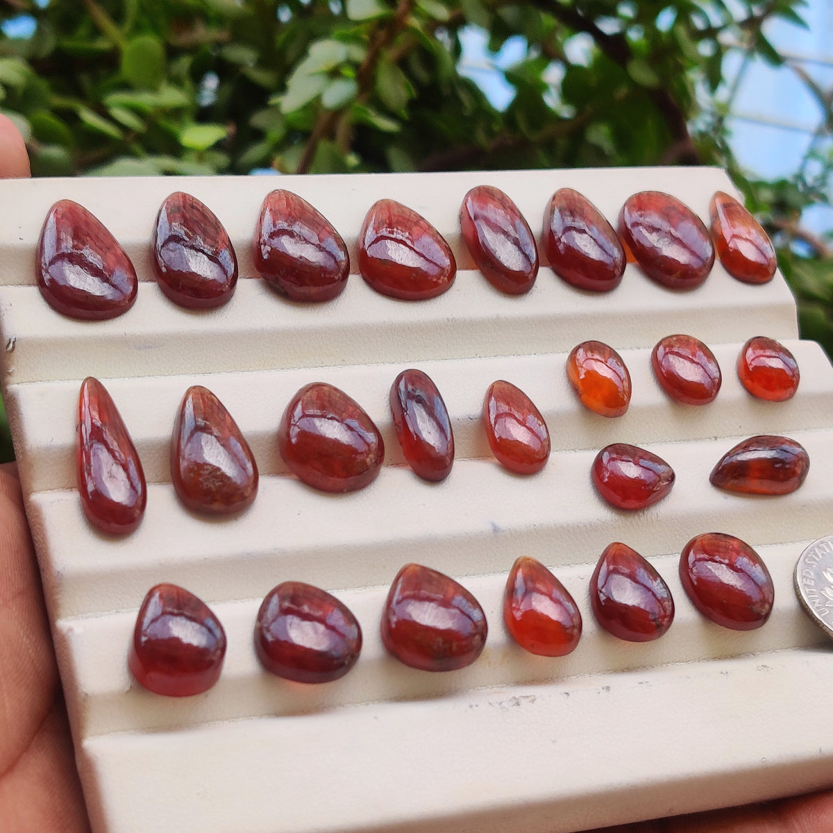Natural Garnet Gemstone Cabochon for Jewelry Making | Deep Red Loose Stone | Premium Polished Garnet for Rings Pendants Earrings