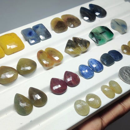 Natural Mixed Sapphire Gemstone – Multicolor Sapphire Cabochon for Jewelry Making