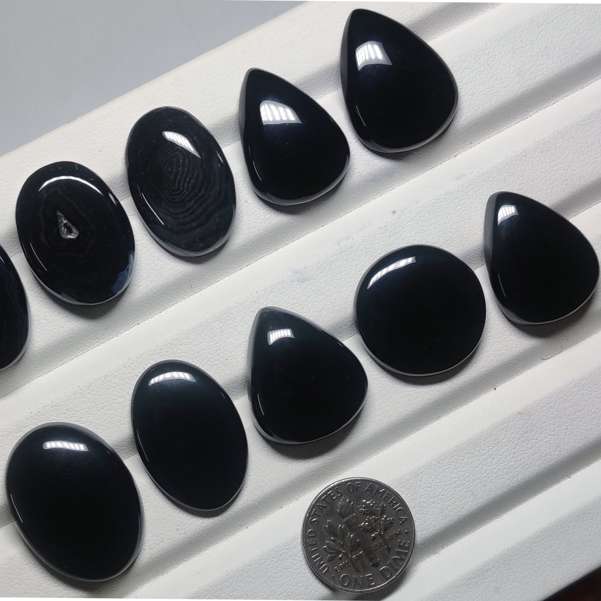 Natural Black Onyx Gemstone Cabochon | Deep Black Loose Stone for Jewelry Making | Bold Minimalist Gemstone