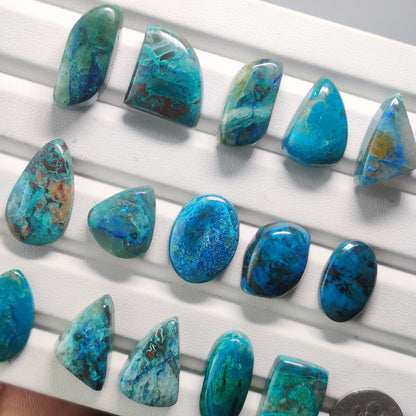 Natural Quantum Quattro Gemstone Cabochon for Jewelry Making | Blue Green Purple Loose Stone | Premium Polished Designer Gemstone