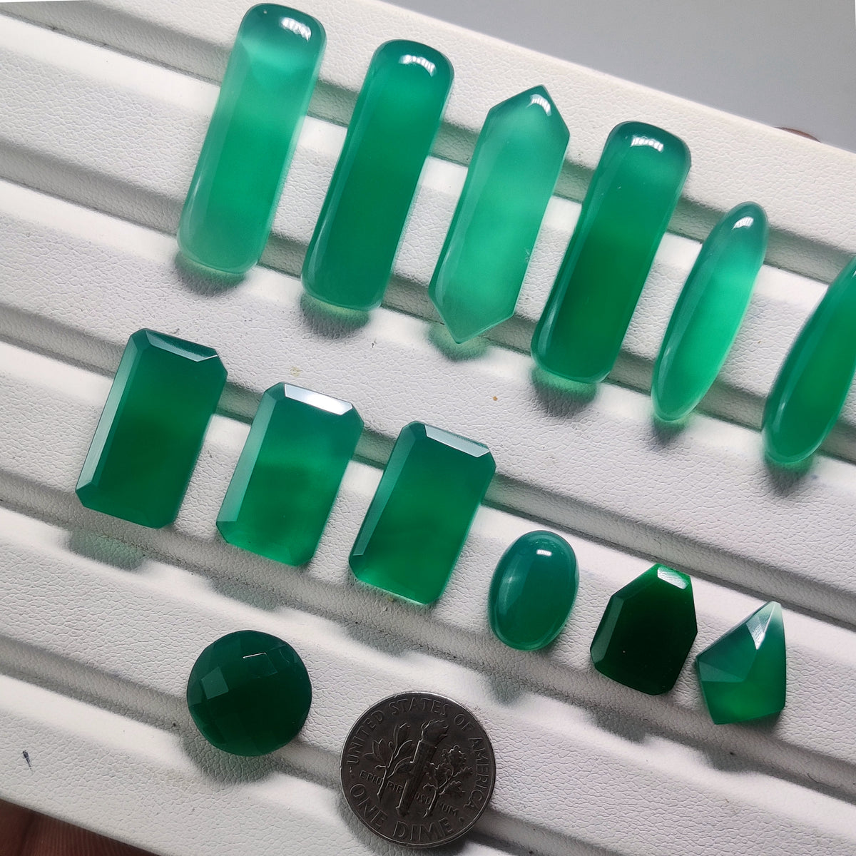 Natural Green Onyx Chalcedony Gemstone Cabochon | Rich Green Loose Stone for Jewelry Making | Artisan Polished