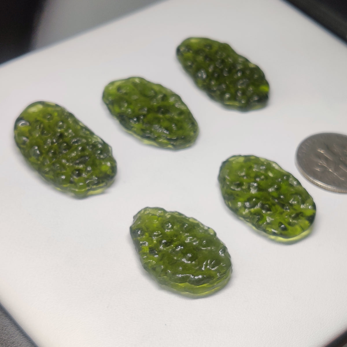 Manmade Moldavite Gemstone Cabochon for Jewelry Making | Green Moldavite Simulated Loose Stone | Polished Designer Gemstone