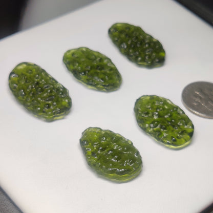 Manmade Moldavite Gemstone Cabochon for Jewelry Making | Green Moldavite Simulated Loose Stone | Polished Designer Gemstone