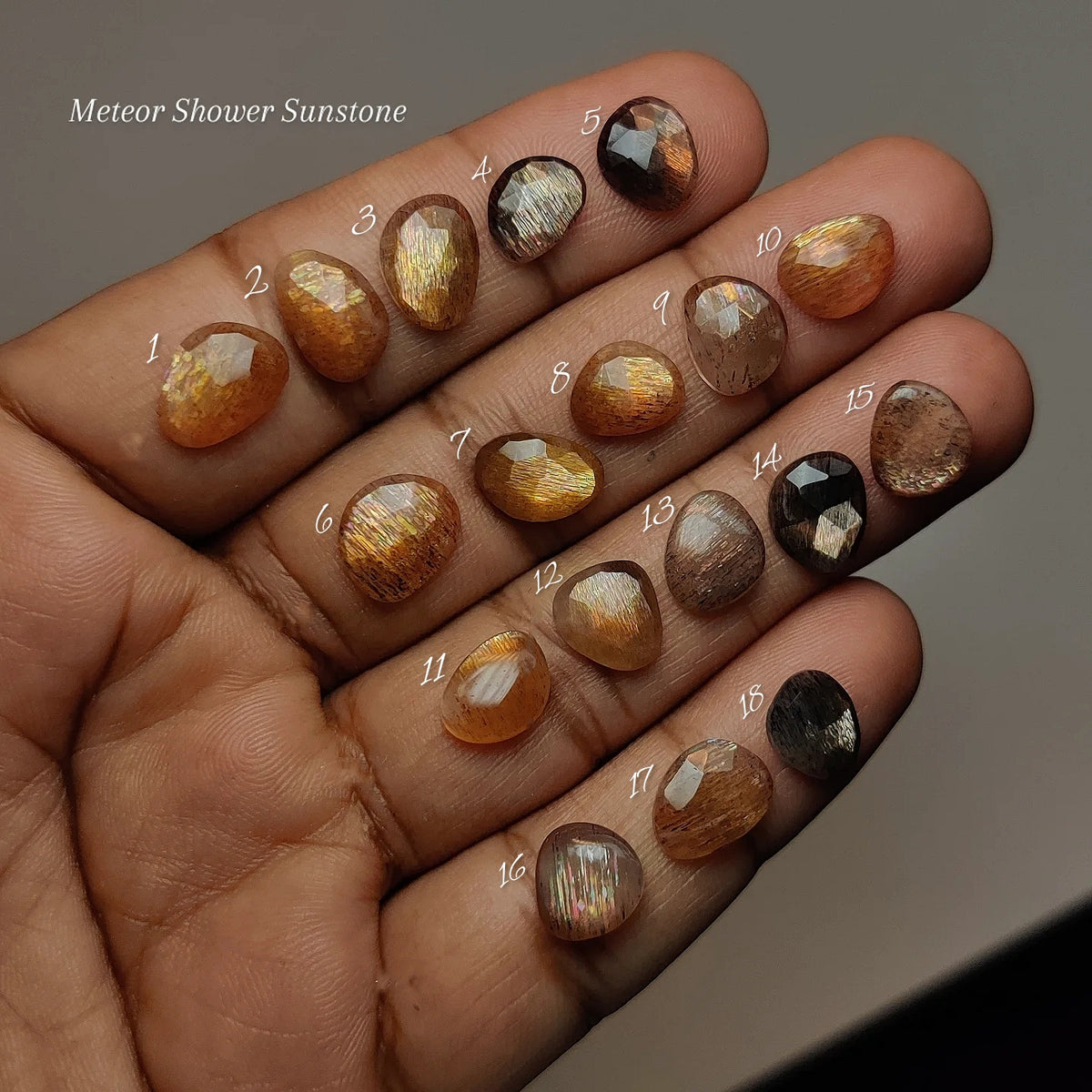 Natural Meteor Shower Sunstone Gemstone Cabochon | Sparkling Loose Stone for Jewelry Making | Artisan Cut