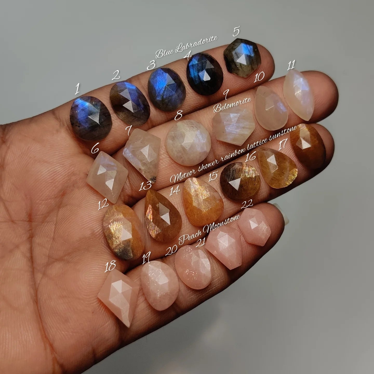 Blue Labradorite, Belomorite, Meteor Shower Rainbow Lattice Sunstone & Peach Moonstone | Premium Feldspar Gemstones for Jewelry Making