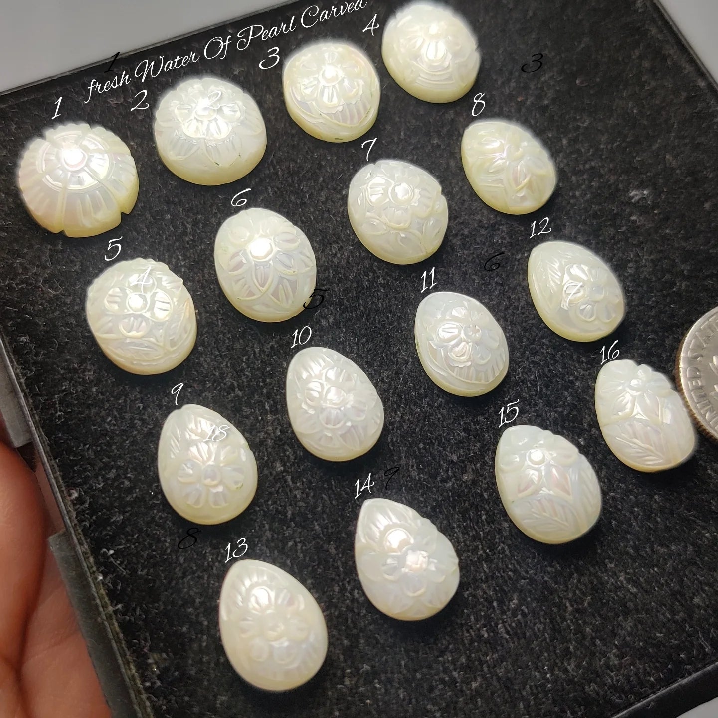 Carved Freshwater Pearls for Jewelry Making | Premium Hand-Carved Natural Pearls