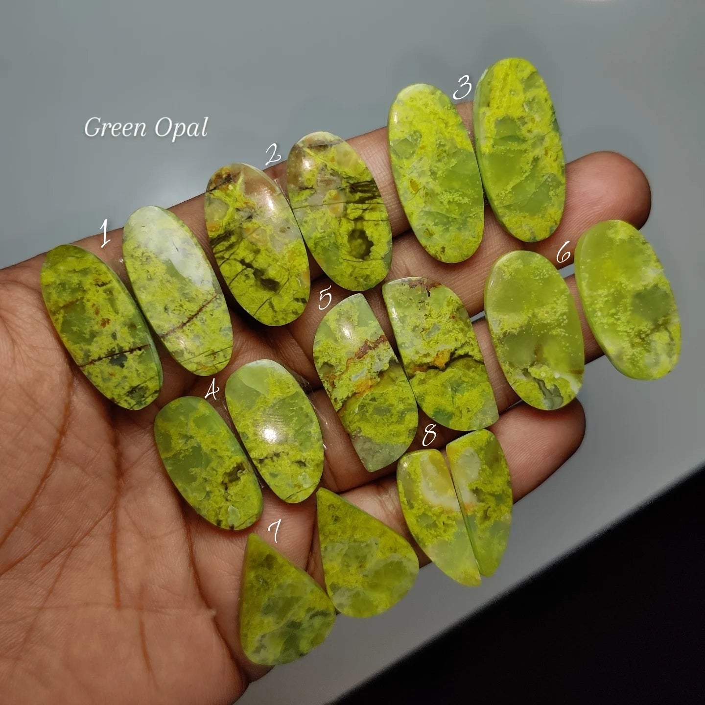 Natural Green Opal Pairs | Matching Green Opal Gemstones for Jewelry Making