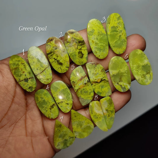 Natural Green Opal Pairs | Matching Green Opal Gemstones for Jewelry Making