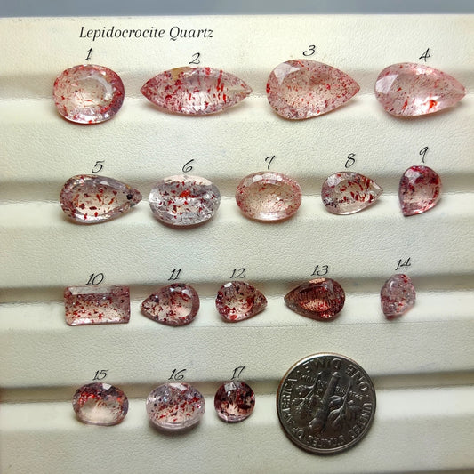 Natural Lepidochrosite Quartz cabochons  Gemstone |Rare Red Inclusion Quartz for Jewelry Making