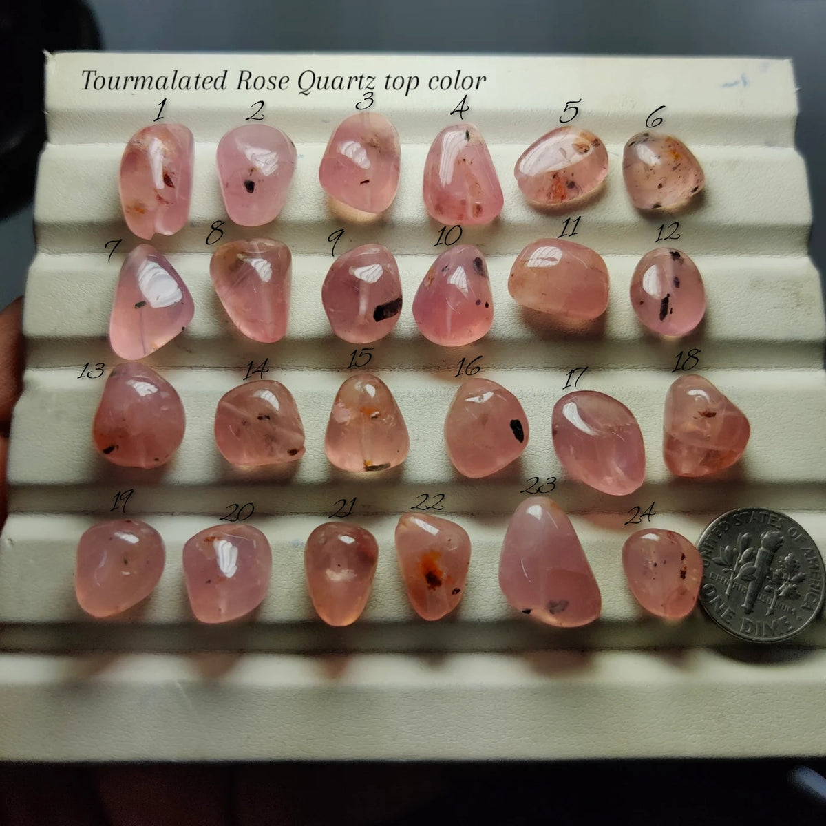 Natural Tourmalated Rose Quartz | Pink Quartz with Black Tourmaline for Jewelry Making