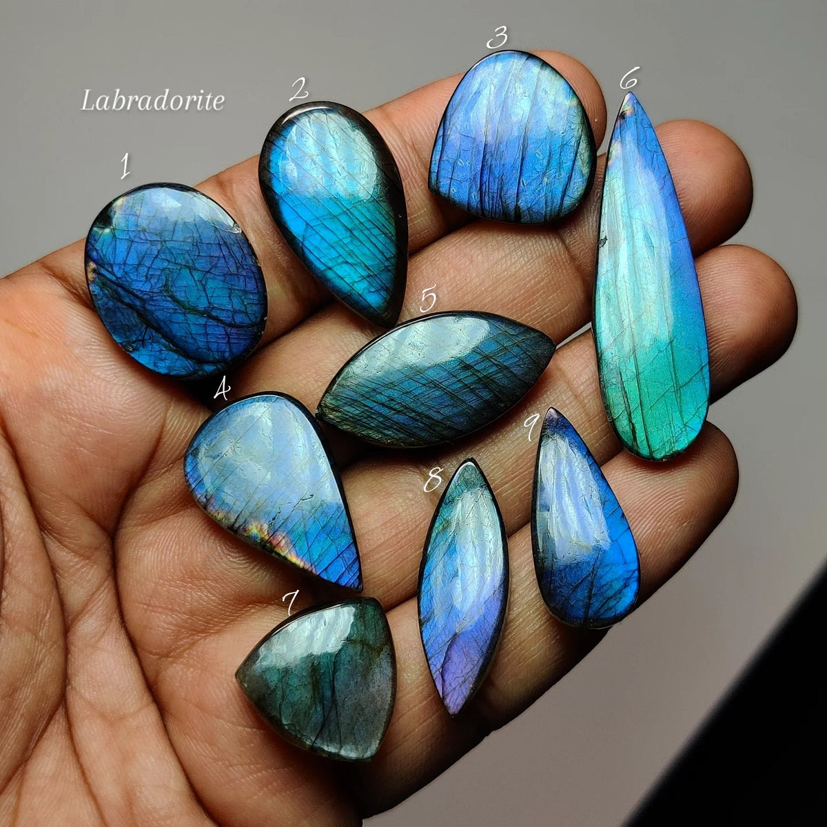 Natural Labradorite Gemstone Cabochon | Mystical Blue Flash Loose Stone for Jewelry Making | Artisan Polished