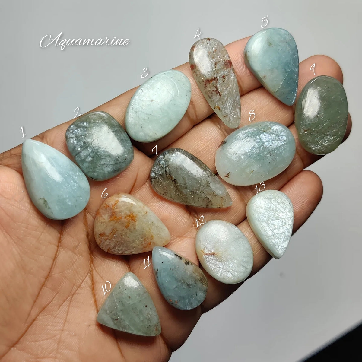 Natural Aquamarine Gemstone Cabochon | Serene Blue Beryl Stone for Jewelry Making