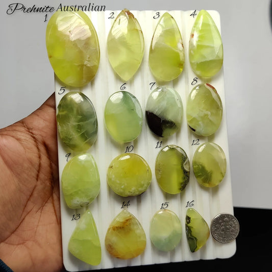 Natural Australian Prehnite Gemstone Cabochon | Soft Green Glow with Dreamy Translucent Beauty for Jewelry Making