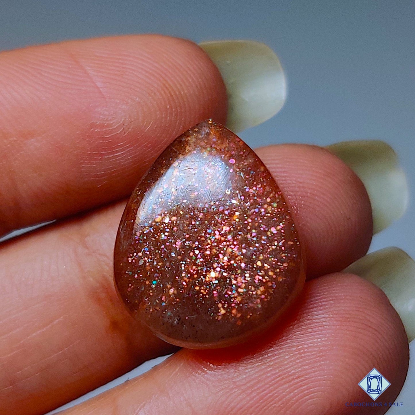 Purple Haze Sunstone Pear Cabochons 18*15*5mm