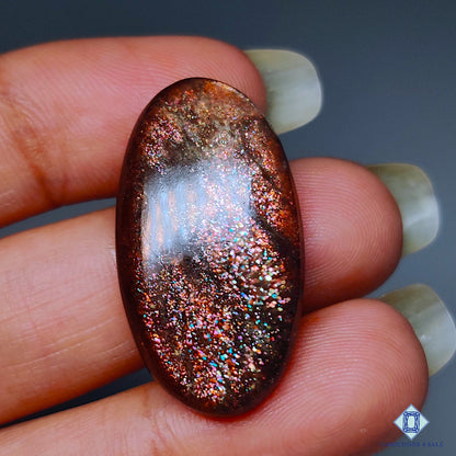 Rainbow Green Purple Haze Sunstone Oval Cabochons 29*16*6mm