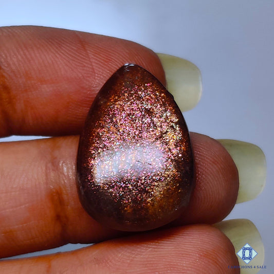 Rare Purple Haze Sunstone Pear Cabochons 22*15*5mm