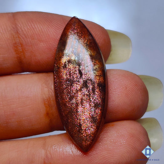 Purple Haze Sunstone Gecko Marquise Cabochons 31*12*5mm