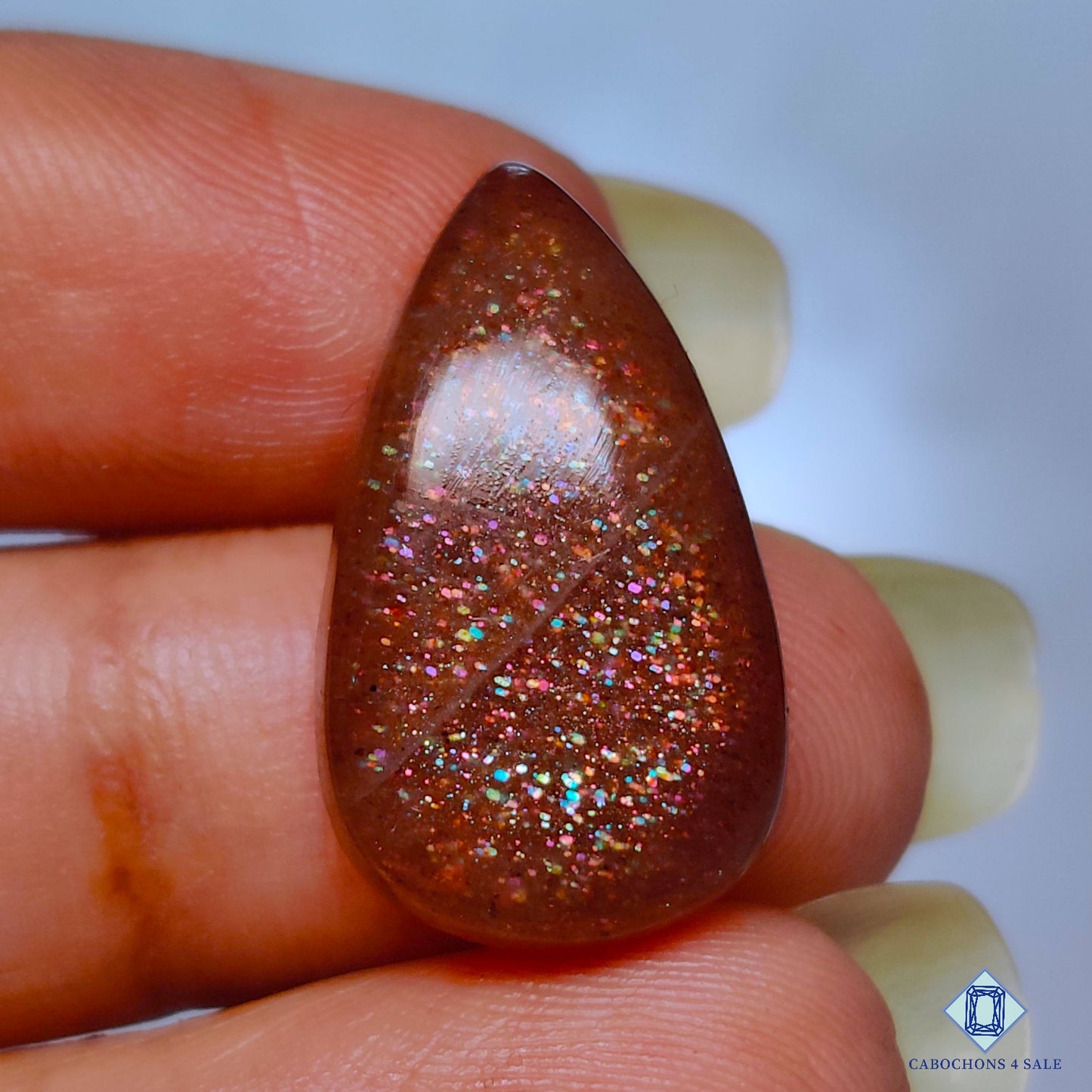 Cabujones de piedra solar arcoíris púrpura Haze de 22 x 13 x 5 mm