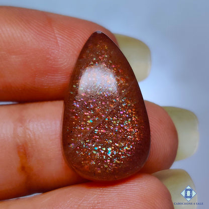 Cabujones de piedra solar arcoíris púrpura Haze de 22 x 13 x 5 mm