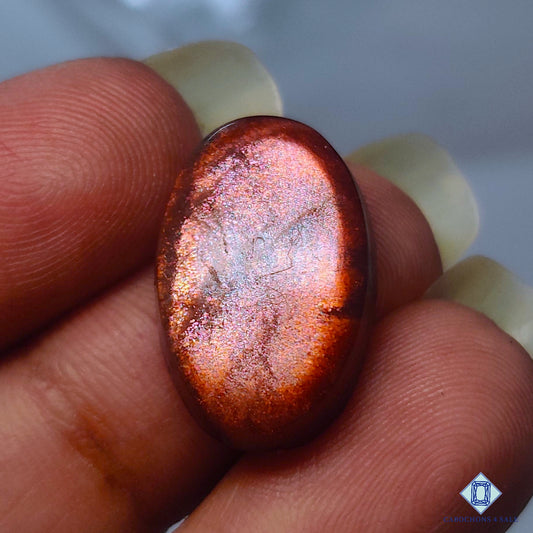 Cabujones ovalados de piedra solar rosa púrpura de 19 x 12 x 6 mm