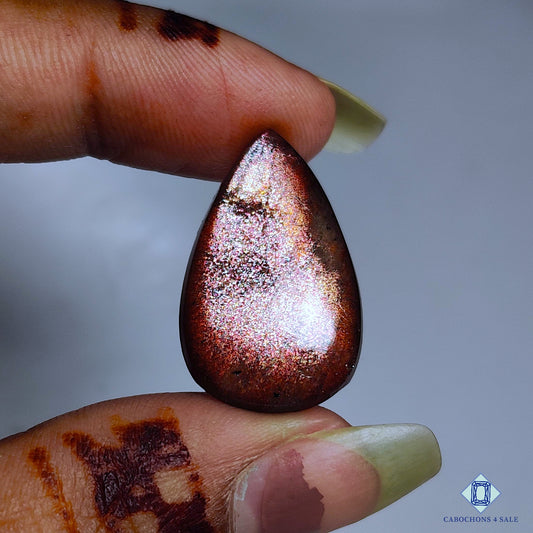 Rainbow Purple Haze Sunstone Pear Cabochons 25*15*5mm