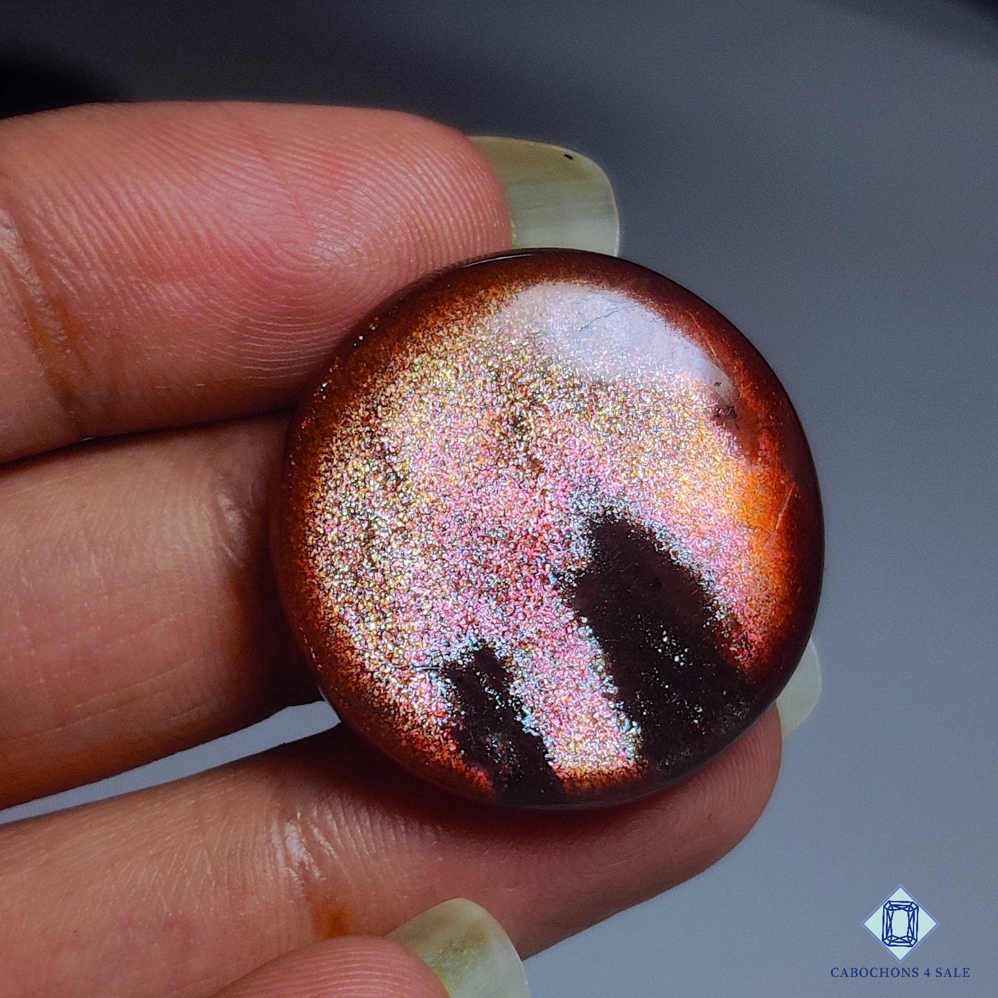 Purple Haze Sunstone From Tanzanian Round Cabochons 25*6mm