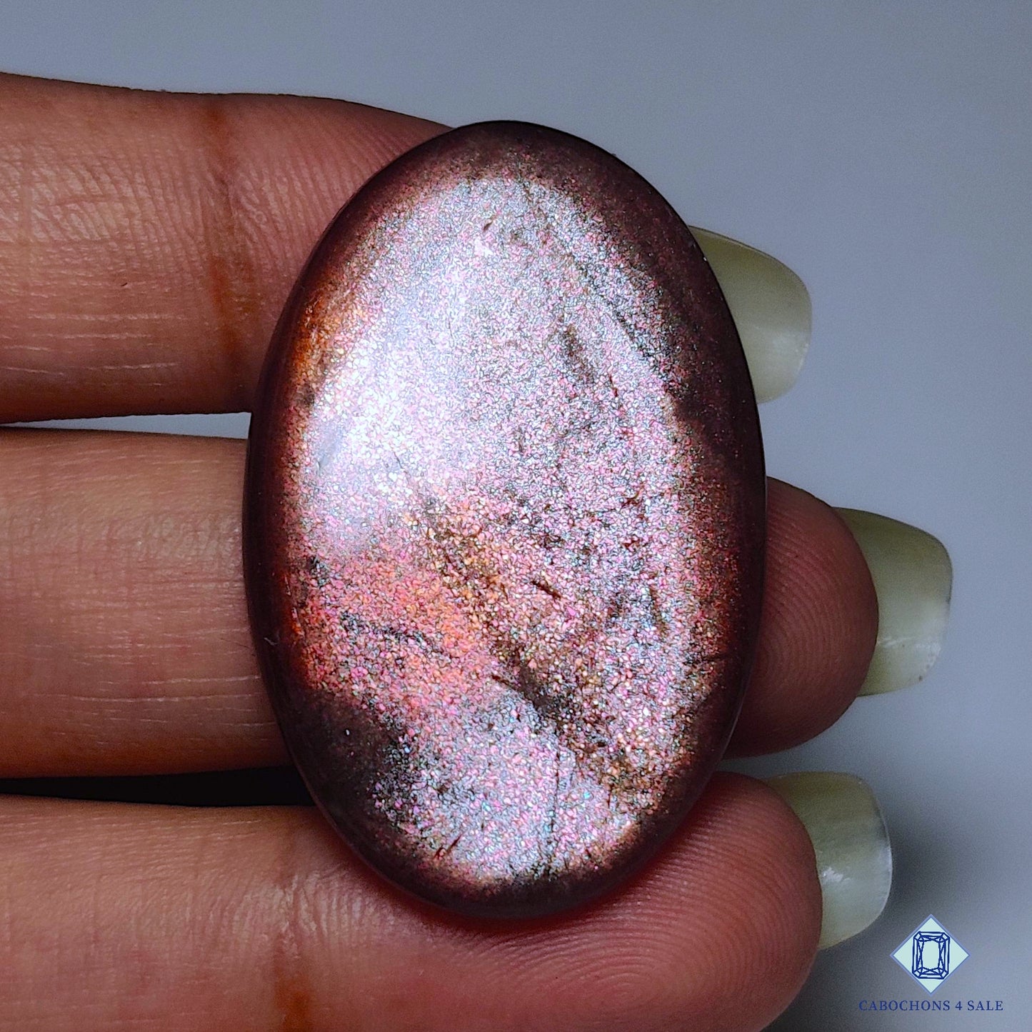 Purple Haze Sunstone From Tanzanian Oval Cabochons 35*23*5mm