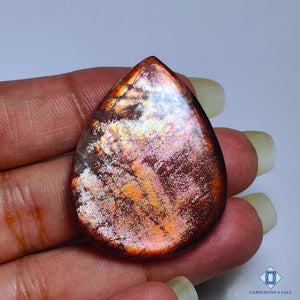 Pink Sunstone Pear Cabochons 38*30*6mm