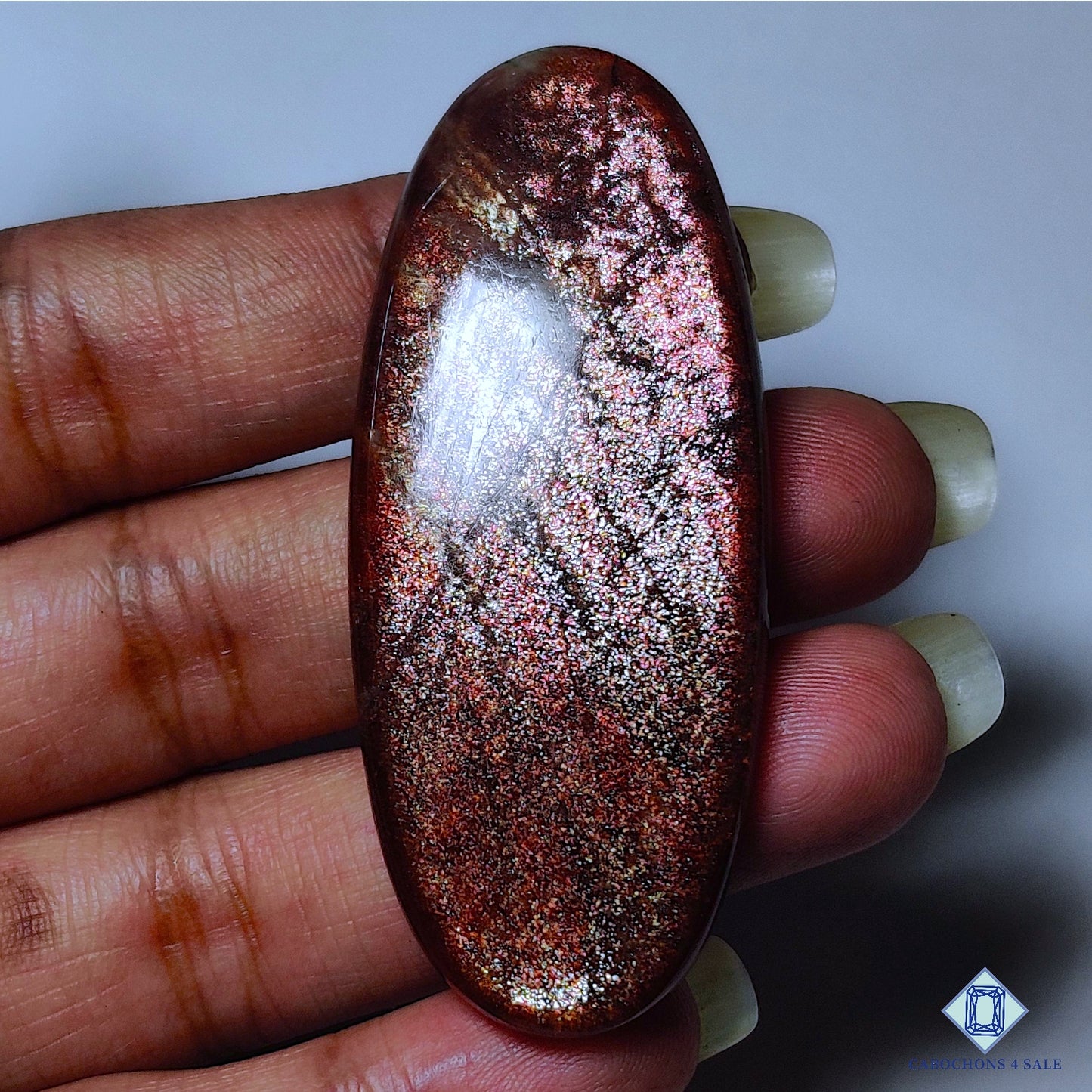 Rainbow Purple Haze Sunstone  Oval Cabochons 58*25*7mm