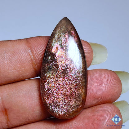 Purple Haze Sunstone Gecko Pear Cabochons 36*17*5mm