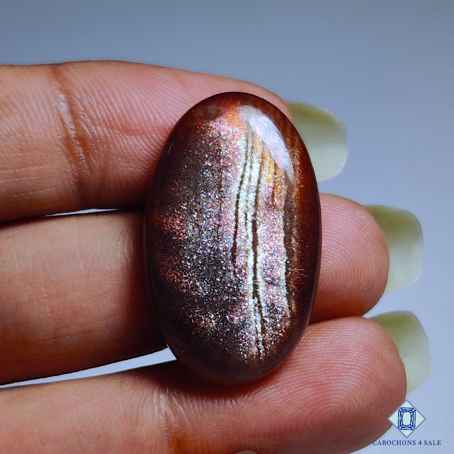 Purple Haze Sunstone From Africa Oval Cabochons 28*17*5mm