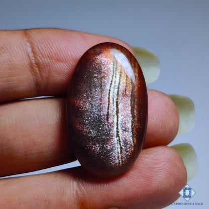 Purple Haze Sunstone From Africa Oval Cabochons 28*17*5mm