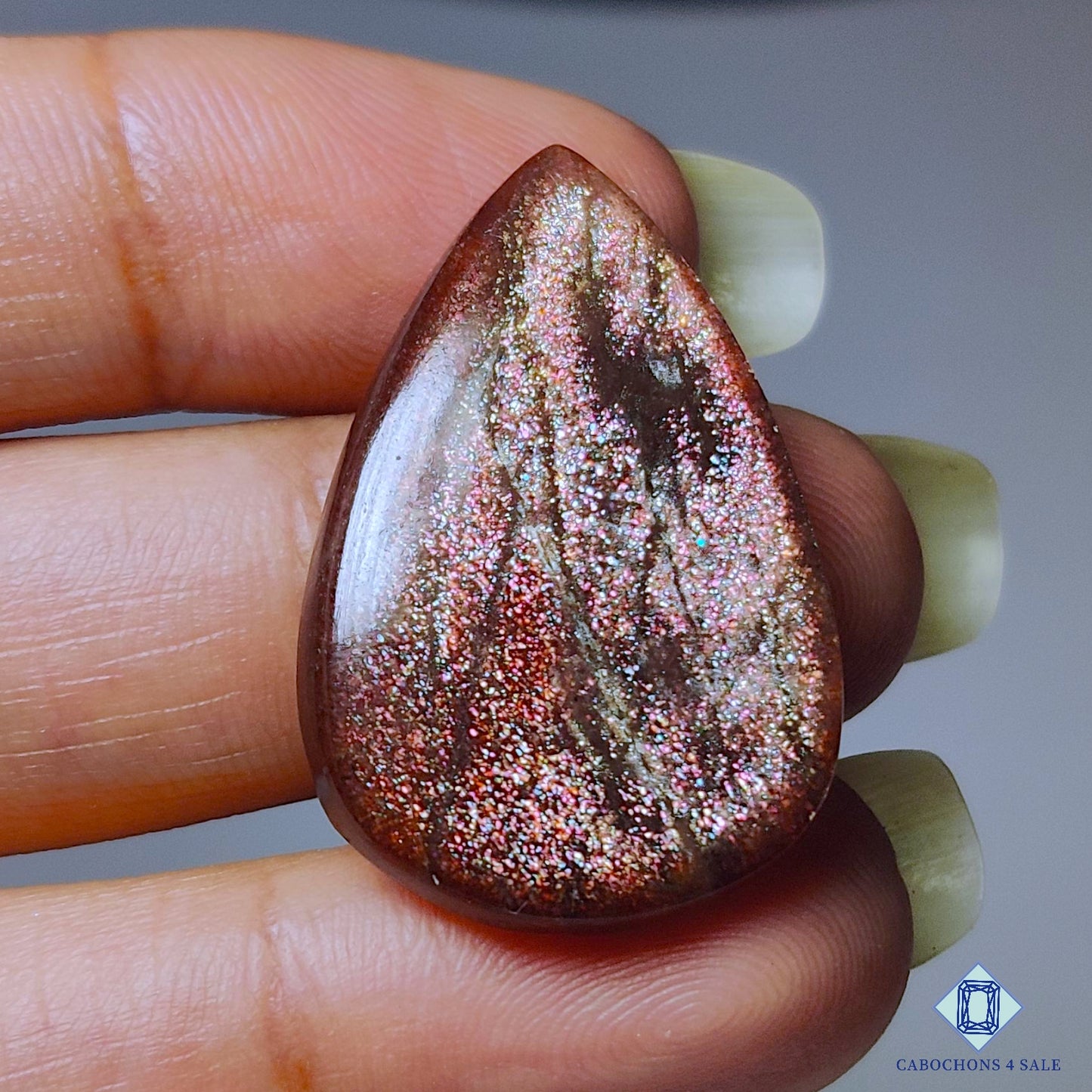 Purple Haze Sunstone From Tanzanian Pear Cabochons 30*20*5mm