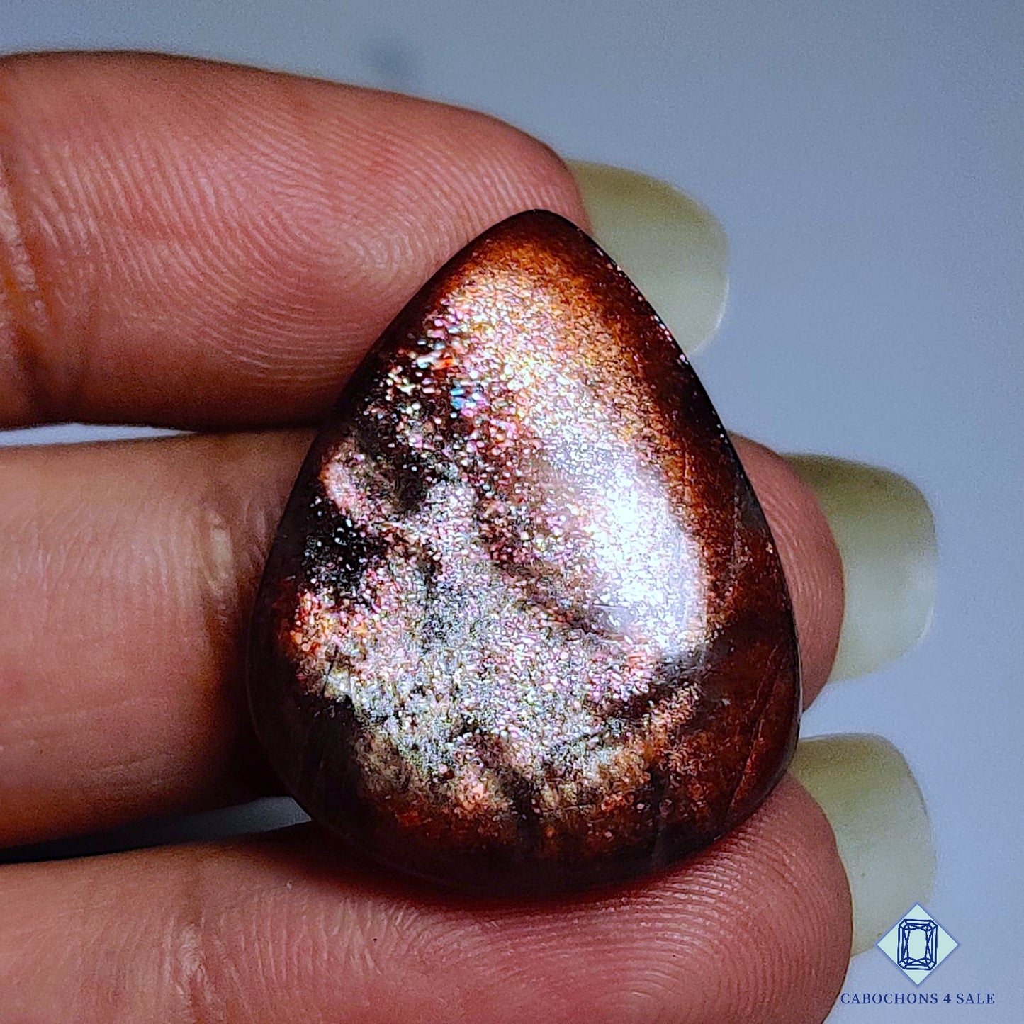 Rare Purple Haze Sunstone Pear Cabochons 25*20*6mm