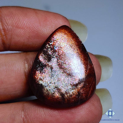 Rare Purple Haze Sunstone Pear Cabochons 25*20*6mm